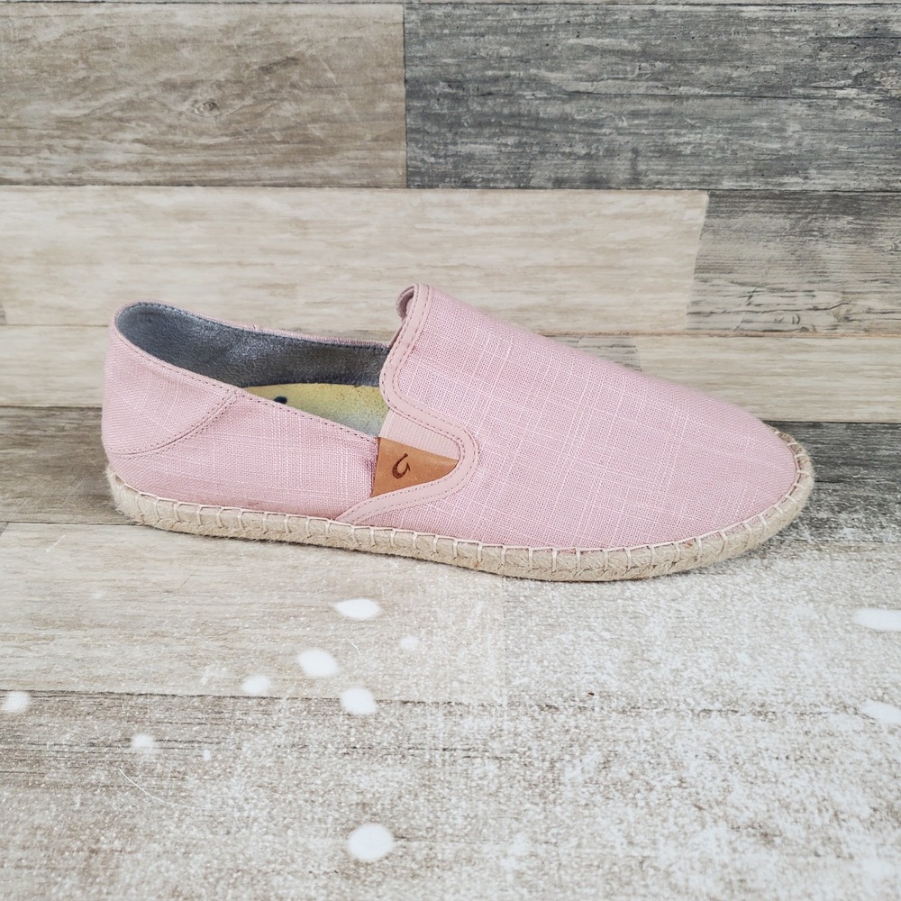 OLUKAI Kaula Pa'a Kapa Womens Pumps Sz 11 Pink Peach Comfort Slip On Round Toe